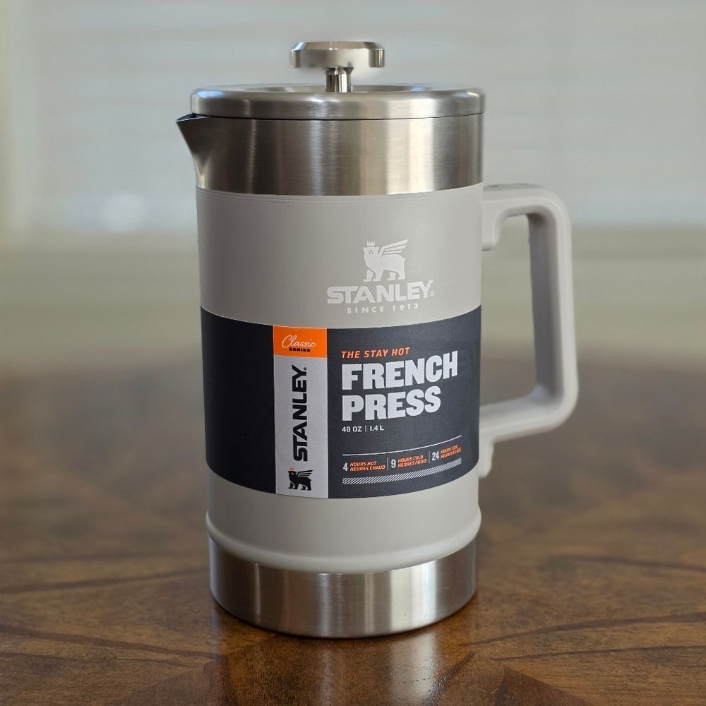 Stanley Stay Hot French Press 48 Oz Classic Series Grey Silver New Coffee Maker